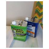 Lot Including 2 Lacquer Thinner Cans Green Envy & Klean Strip 1 Gallon
