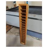 Wood CD Media Storage Tower Rack Narrow Pine Finish Approx 4 Ft Tall