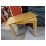 Light Wood Drop-Leaf Utility Table on Casters Kitchen Craft Desk