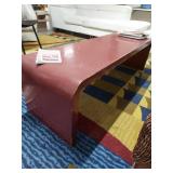 Vintage Red Waterfall Coffee Table Bentwood Style Approx. 5 Ft Long