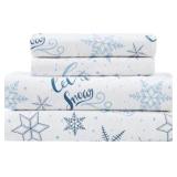 King Sheet Set - TRULY SOFT Let It Snow Flannel 4-Piece King Sheet Set in Multiple, Cotton Flannel, All Season, Oeko-TEX Certified