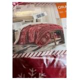 Full - Queen / North Pole Trading snow flake print Sherpa & Faux Mink Comporter - Full-Queen - Ultra Soft