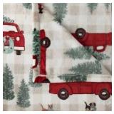 North Pole Trading Company Velvet Plush Throw Blanket, 50” x 60” Machine Washable, Christmas Holiday Tree Pickup Truck Theme