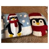Avanti Home Bath Rug, Seat Cover and Contour Mat, for Toilet and Bathroom, Bath Rug is 17” x 24”, Seat Cover 18.5” x 16.5” and contour mat is 17” x 17” Penguin Themed