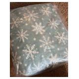 Large Snowflake Plush Snowflake Throw - Blue and White Color