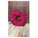 Light Up Pointsetia Wreath - battery powered - Retail $70