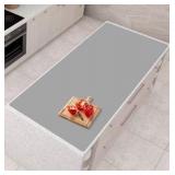 Silicone Mats for Kitchen Counter 47"x23.6"x0.08”, Largest Heat Resistant Mat Shipped Rolled Up Kitchen Island Silicone Countertop Protector Mat Nonslip Extra Large Counter Mat, Dark Gray