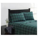 Queen - London Fog Cotton Flannel 4pc Sheet Set - 1 - Flat 1 - Fitted - 2 Pillow Cases -
