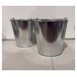 2 Pack Metal Pails with Handle - 10 Liter - great for holiday parties, crafters, winter decorations, potting penitential trees or plants