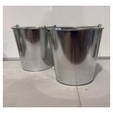 2 Pack Metal Pails with Handle - 10 Liter - great for holiday parties, crafters, winter decorations, potting penitential trees or plants