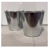 2 Pack Metal Pails with Handle - 10 Liter - great for holiday parties, crafters, winter decorations, potting penitential trees or plants