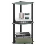 TURN-N-TUBE 29.6 in. Tall Sage Green/Black Wood 3-Shelf Bookcase