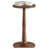 VASAGLE Mariel Collection Round Side Table, Minor Scratches Small Sofa Table, Bedside Table, Solid Wood Leg, Mid-Century Modern Style, for Living Room, Bedroom, Chestnut Walnut LET293KX01 - Assembly R