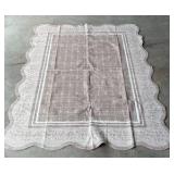 Indoor Washable Rug, Tan and Brown Floral Pattern 83” x 59”
