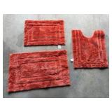 3 piece bath rugs - color Salmon