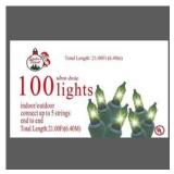 LIGHTSET MINI 100CT GREEN / Christmas Tree Lights / Connect up to 5 sets end-to-endIncandescent 100-count mini lightsetGreen wire21-foot total length green bulbs Indoor/outdoor use