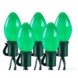 LIGHTSET LED C7 25CT GREEN OPAQ - Christmas Tree Lights - Cool to touchGreen wire14.5-foot total length25,000-hour average bulb lifeGreen ceramic bulbsIndoor/outdoor use
