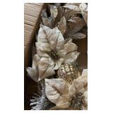 Elegant White Holiday Wreath, Glitter and White Accents, About 18 Inches Across