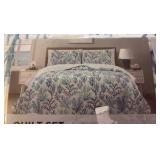 Quilt Set Full/Queen Size Tree Themed, Looks Wintry, Comes With Full/Queen Sized Quilt 90” x 90” and Two Shams 20” x 26”