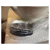Set of 6 Bowls, Large White Color, 6 Large Spoons, Great for Soup, Cereal or Dinner Meals