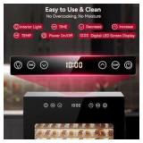 Food Dehydrator Machine, Powerful Food Dryer with 8 Stainless Steel Trays, Adjustable Temperature up to 167°F & 48-Hour Timer for Jerky, Fruits, Herbs - Includes Mesh Tray, Drip Tray & Recipe Guide