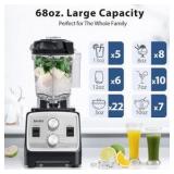 Aeitto Blenders for Kitchen with 1800W Motor, 68Oz. Large Capacity, 2-in-1 Blender & Grinder Combo, BPA-Free Countertop Professional Blender for Smoothies, Ice Crush, Frozen Drinks, Silver