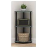 TURN-N-TUBE 29.6 in. Tall Sage Green/Black Wood 3-Shelf Bookcase