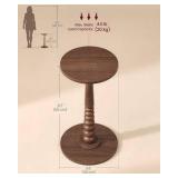 VASAGLE Mariel Collection Round Side Table, Minor Scratches , Small Sofa Table, Bedside Table, Solid Wood Leg, Mid-Century Modern Style, for Living Room, Bedroom, Chestnut Walnut LET293KX01 - Assembly