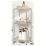 SONGMICS 3-Tier Wire Bathroom Shelf with Hook