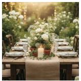 AK Trading Co 12" x 120" Natural Chic Rustic Burlap Jute Table Runner