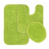 21-in x 34-in Lime-Aid Nylon Bath mat set - toilet cover fits round toilet seat - Retail $40