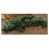 Nearly Natural 6ft White Mountain Pine Artificial Garland with 35 Warm White LED Lights and Pinecones, Includes Battery Box