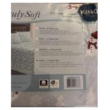 King - Truly Soft Snowman Wonderland Flannel Sheet Set - 4 piece - Retail $140