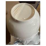 Set of 6 Bowls, Large White Color, 6 Large Spoons, Great for Soup, Cereal or Dinner Meals