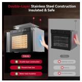 Food Dehydrator Machine, Powerful Food Dryer with 8 Stainless Steel Trays, Adjustable Temperature up to 167°F & 48-Hour Timer for Jerky, Fruits, Herbs - Includes Mesh Tray, Drip Tray & Recipe Guide