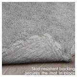 Laura Ashley Heathered Crochet Border Bath Rug - 20" x 32" - Dark Grey - Retail $30