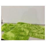 21-in x 34-in Lime-Aid Nylon Bath mat set - toilet cover fits round toilet seat - Retail $40