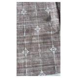 Indoor Washable Rug, Tan and Brown Floral Pattern 83” x 59”