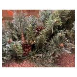Nearly Natural 6ft White Mountain Pine Artificial Garland with 35 Warm White LED Lights and Pinecones, Includes Battery Box