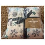 Printed Cotton Flannel 4-Pc. Sheet Set, Queen Sized Snowflake Holiday Theme