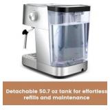Gevi Espresso Machine with 58mm Portafilter & Milk Frother, 20 Bar Compact Expresso Machines for Home, Professional Espresso Coffee Machines for Cappuccino & Latte, Stainless Steel (Silver) Retail $14