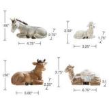 12Pcs Ivory Resin Nativity Figurines Set Christmas Nativity Sets Tabletop Scenes Ornaments Xmas Nativity Collectible Figurines Indoor Decor Miniatures Statues Figures10.00" x 26.00"