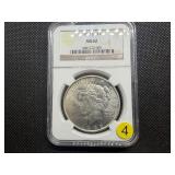 1922-S Silver Peace Dollar - NGC MS62 - NGC Price Guide Value for an MS62 is $115
