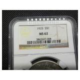 1925 Silver Peace Dollar - NGC MS62