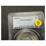 1926-S Silver Peace Dollar - PCGS MS64+ - PCGS Price Guide Value for an MS64+ is $500