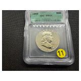 1963 Proof Franklin Silver Half Dollar  ICG PR63