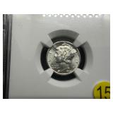 1942-D Silver Mercury Dime NGC MS65  - NGC Price Guide Value for an MS65  is $40