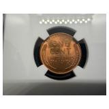 1945-S Lincoln Cent NGC MS66 RD - NGC Price Guide Value for an MS66 RD is $35