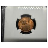 Better Date 1946 Lincoln Cent NGC MS66 RD - NGC Price Guide Value for an MS66 RD is $80