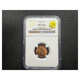 1947-S Lincoln Cent NGC MS66 RD - NGC Price Guide Value for an MS66 RD is $45